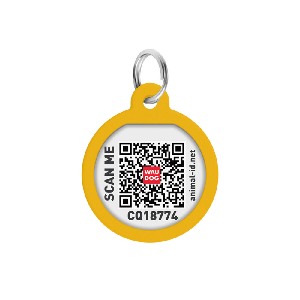 Адресник для собак и кошек металлический WAUDOG Smart ID с QR паспортом, рисунок 