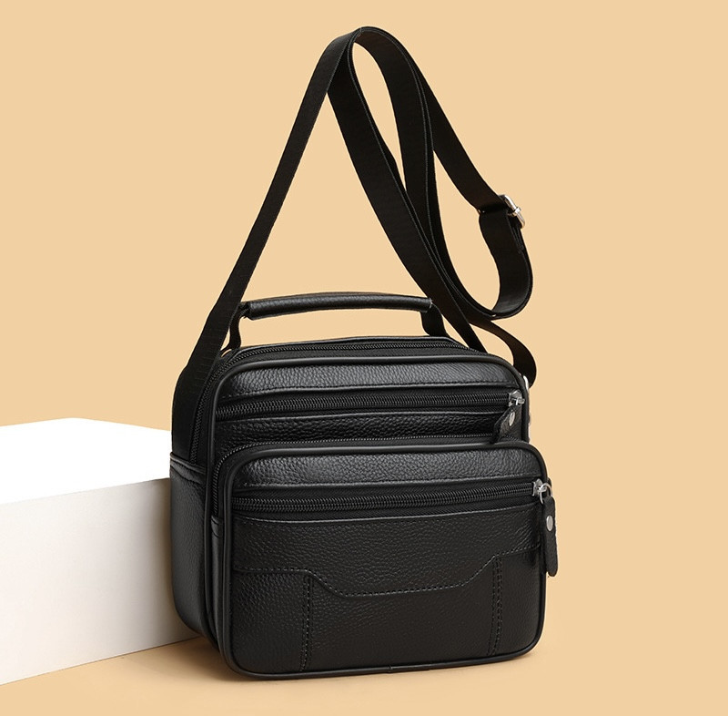 Чоловіча шкіряна сумка-барсетка чорного кольору Київ - фото 8