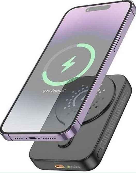 Rower Bank : 10000mAh. HOCO J117A Magnetic Wireless PD QC 3.0 20W. Київ - фото 3
