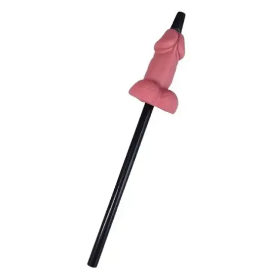Коктейльная трубочка со стоппером-пенисом Diverty Sex Pink Львов