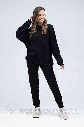 Костюм оверсайз світшот і штани Ray Basic утеплений жіночий чорний M Київ