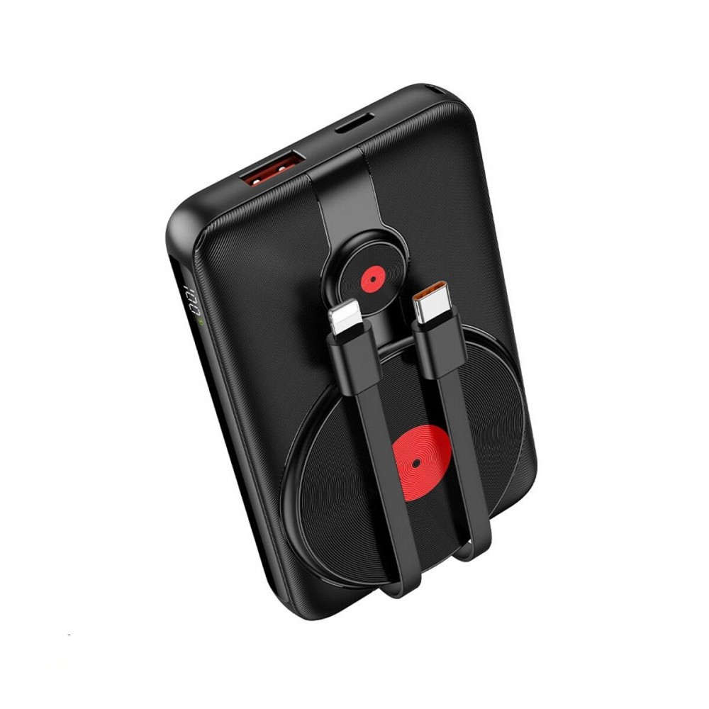 Зовнішній акумулятор HOCO J92 Path 22.5W fully compatible magnetic cable power bank(10000mAh) Black Киев - изображение 1