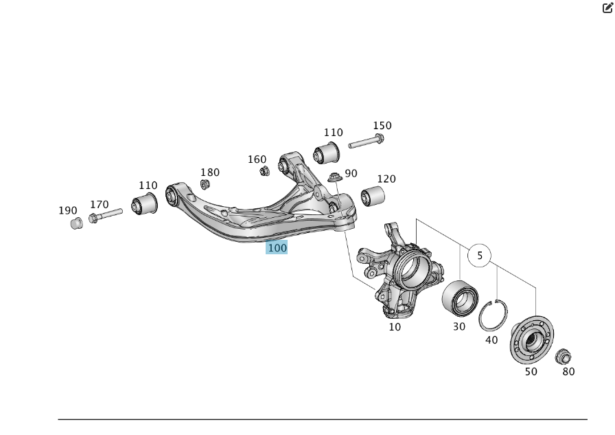 Mercedes-Benz  A1663500906 Задній лівий нижній важіль під пружину ML/GLE W166 GLE Coupe C292 GL/GLS X166 Одесса - изображение 4
