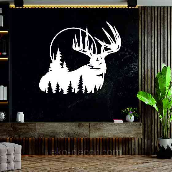 Декоративное настенное Панно «Олень» Декор на стену 70*63 см., Белый Киев