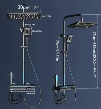 Душевая система с термостатом и LED-дисплеем 120см AND AA6-6 Коломыя