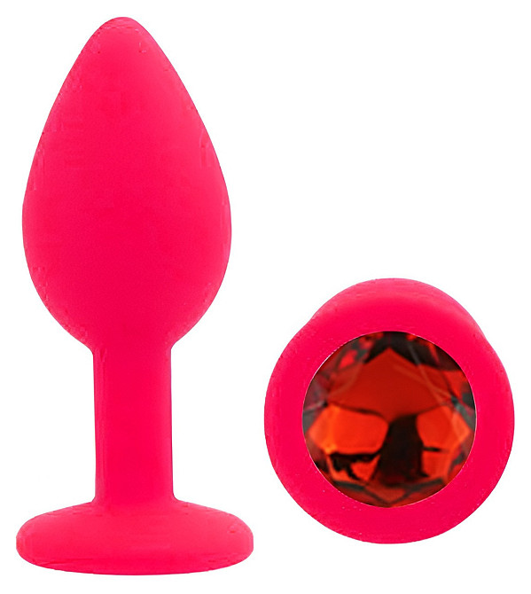 Силіконова анальна пробка EGZO - Silicone Pink Round Plug Red, size S Sex Aura Київ - фото 2