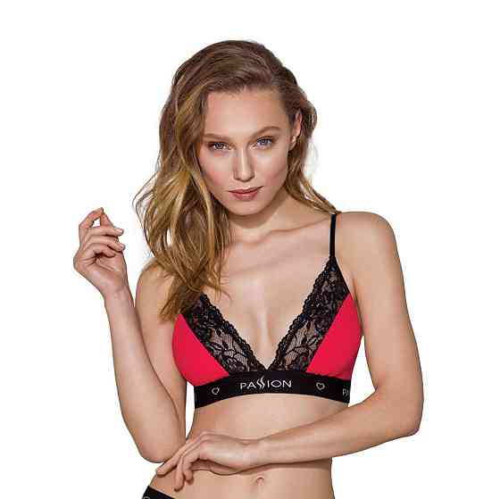 Еластичний топ з мереживом Passion PS001 TOP M, red-black Sex Aura Київ
