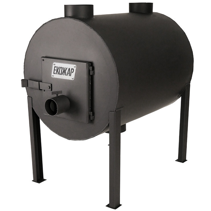 Піч булер'ян буржуйка Екожар Про 500 з вертикальними тепловими виходами Київ - фото 1
