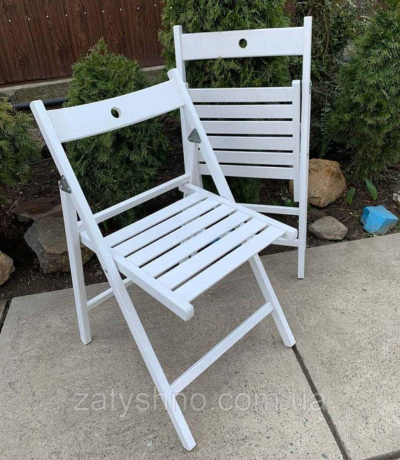 Стільці біле складане букове туристичне садове Київ - фото 7