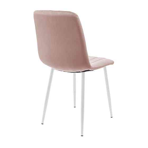 Стілець крісло м'який FuryDesign Malcolm 22 білі ніжки Рожевий Київ