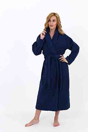 Женский халат Ideal Textile банный махровый Темно-синий S (56860762) Черновцы