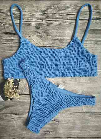 Купальник жатка жіночий роздільний S блакитний Київ