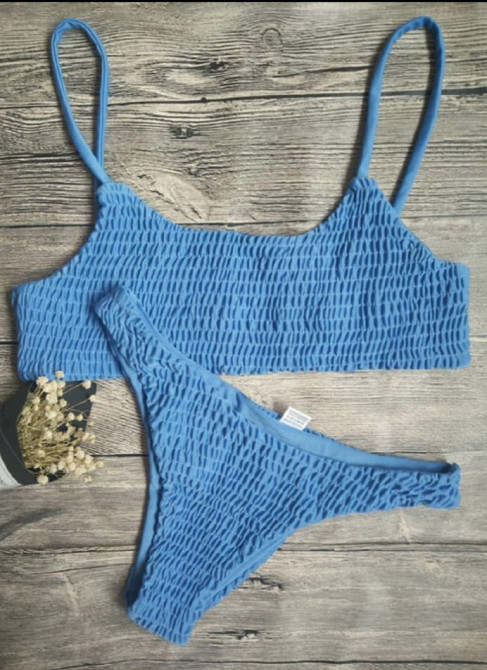 Купальник жатка женский раздельный S голубой Киев - изображение 3