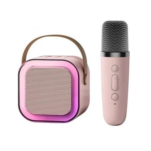 Детское мини-караоке с беспроводным микрофоном Mini Karaoke Party Set Портативная Bluetooth колонка с RGB, Розовая Киев - изображение 2