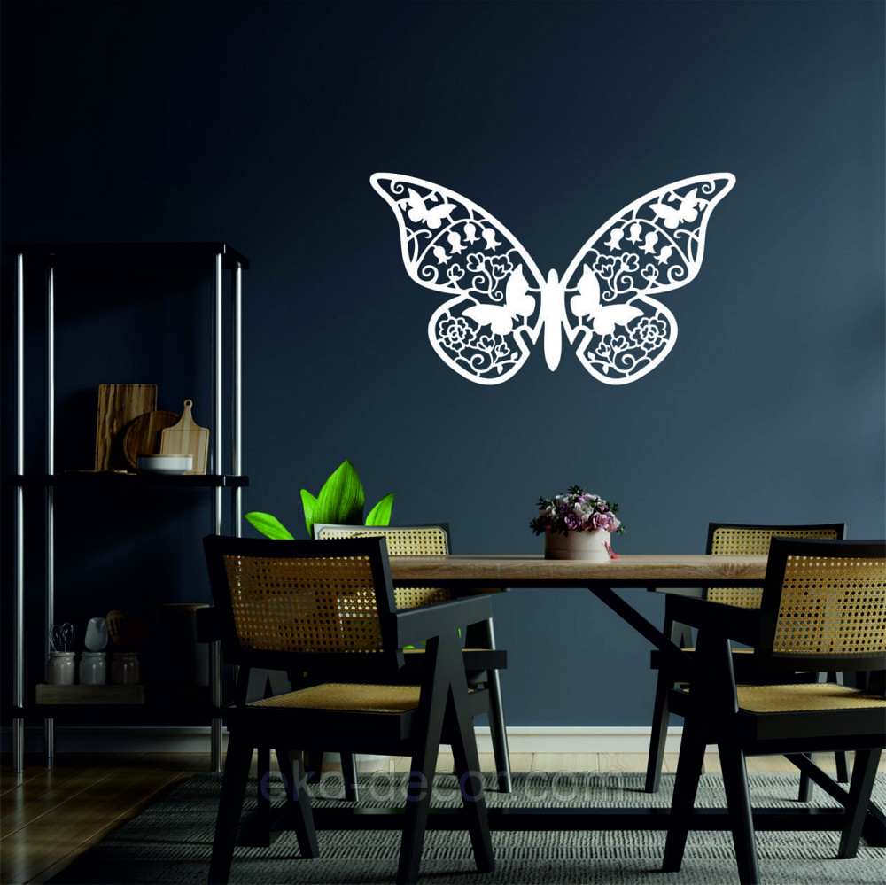 Декоративное настенное Панно «Бабочка» , Декор на стену 110*63 см, Белый Киев - изображение 2