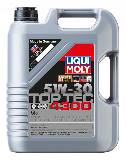 Liqui Moly Top Tec 4300 SAE 5W-30 2324 — Високотехнологічна синтетична моторна олива Low SAPS для сучасних двигунів Ковель - фото 1