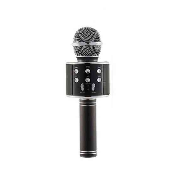 Мікрофон караоке бездротовий WS-858 WSTER BLACK з Bluetooth, динаміками та функцією запису пісень Одеса