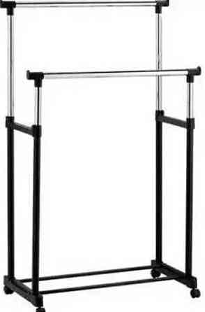 Зручна подвійна вішалка телескопічна стійка Стойка двойная для одежды. Харків
