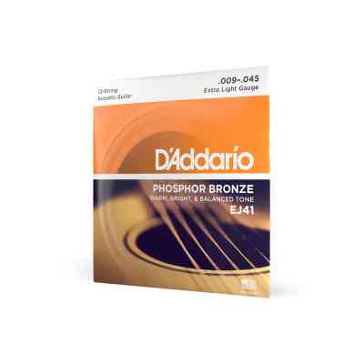 Струни для гітари D'Addario Phosphor Bronze 12-String Extra Light (09-45) (EJ41) Вінниця