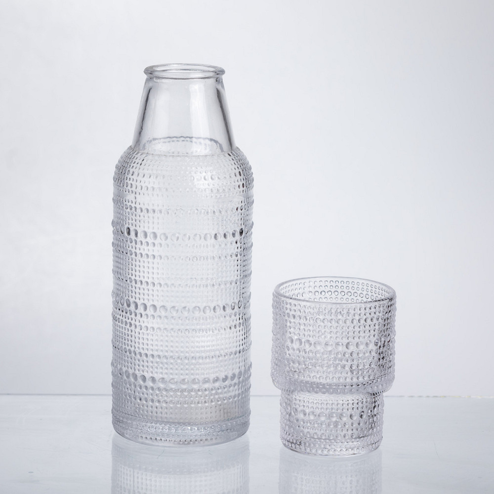 Глечик 700 мл зі склянкою 1 (шт) графин для компоту соку води лимонаду глечик для напоїв Прозорий HP-19-L1 Коломия - фото 2