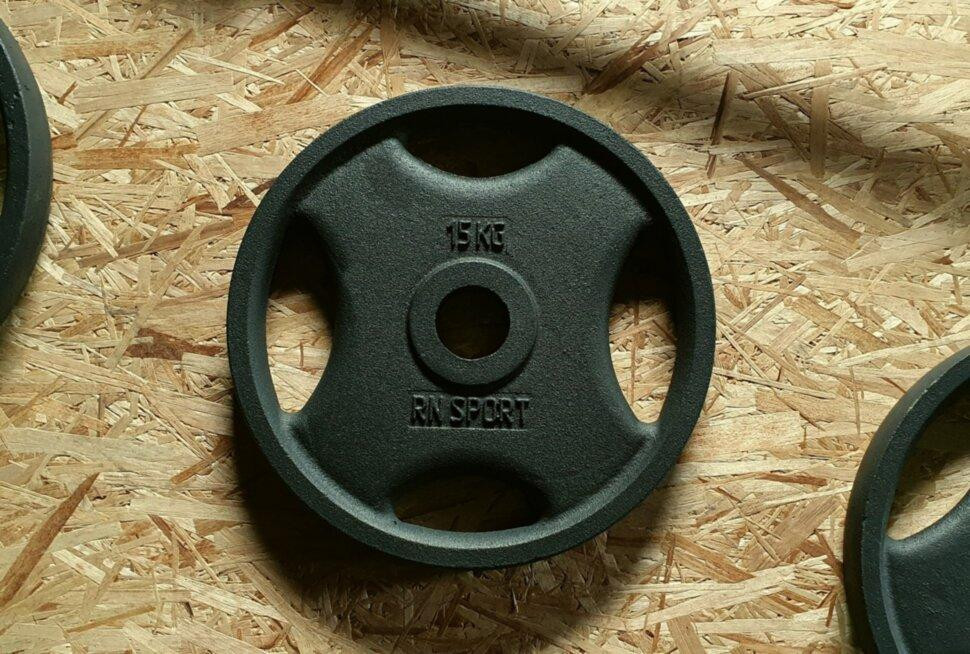 Диск чугунный 15 кг на гриф 50 мм Гантели, гири, штанги и диски металлический Киев - изображение 7