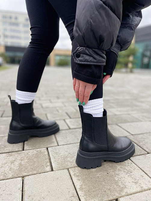 Zemira Черевики жіночі ZEMIRA чорні натуральна шкіра зима висота 14 см (5325) Коломия - фото 3