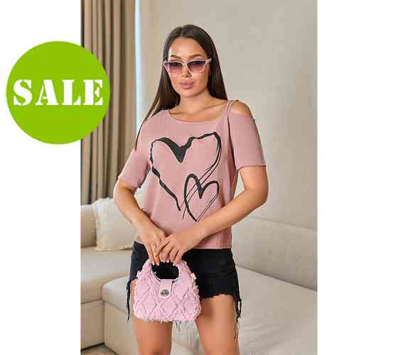 Літня блузка з відкритим плечем "Elis"| Норма і батал | Розпродаж моделі Київ