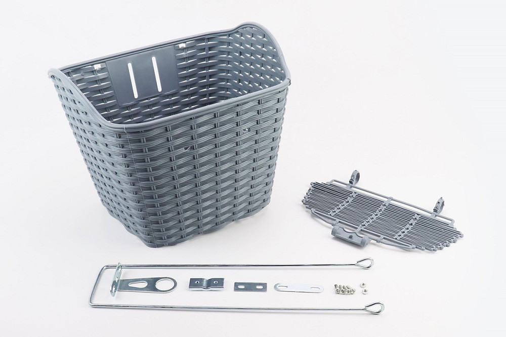 Кошик багажний передній 26" з кришкою, пластмасовий, сірий TH-059 Київ - фото 1