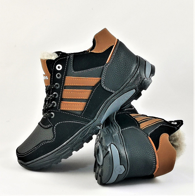 Зимние Кроссовки Adidas Мужские Ботинки с Мехом Чёрные Адидас (размеры: 40,41) Видео Обзор Днепр - изображение 2