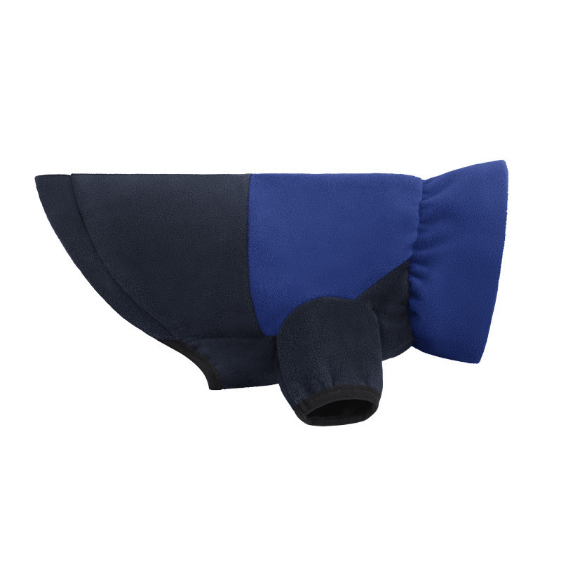 Кофта флісова для собак тепла Barksi Textile світловідбиваюча з високим горлом чорна з синім Одеса - фото 3