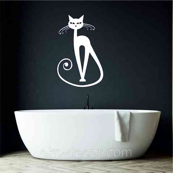Декоративное настенное Панно «Кот» Декор на стену 50*31 см, Белый Киев