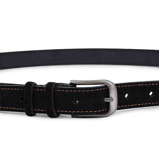 Замшевый ремень унисекс Vintage 20781 Черный Киев