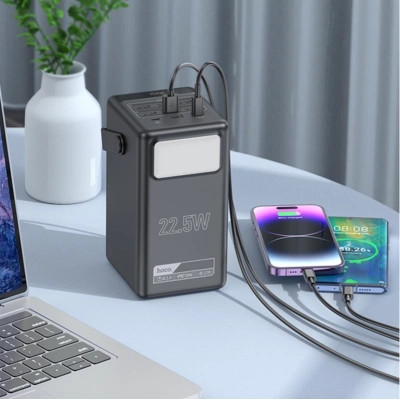 Батарея универсальная HOCO 100000mAh Endure 22.5W PD, QC, LED Lamp, Black (DB03 / 714721) Винница - изображение 9