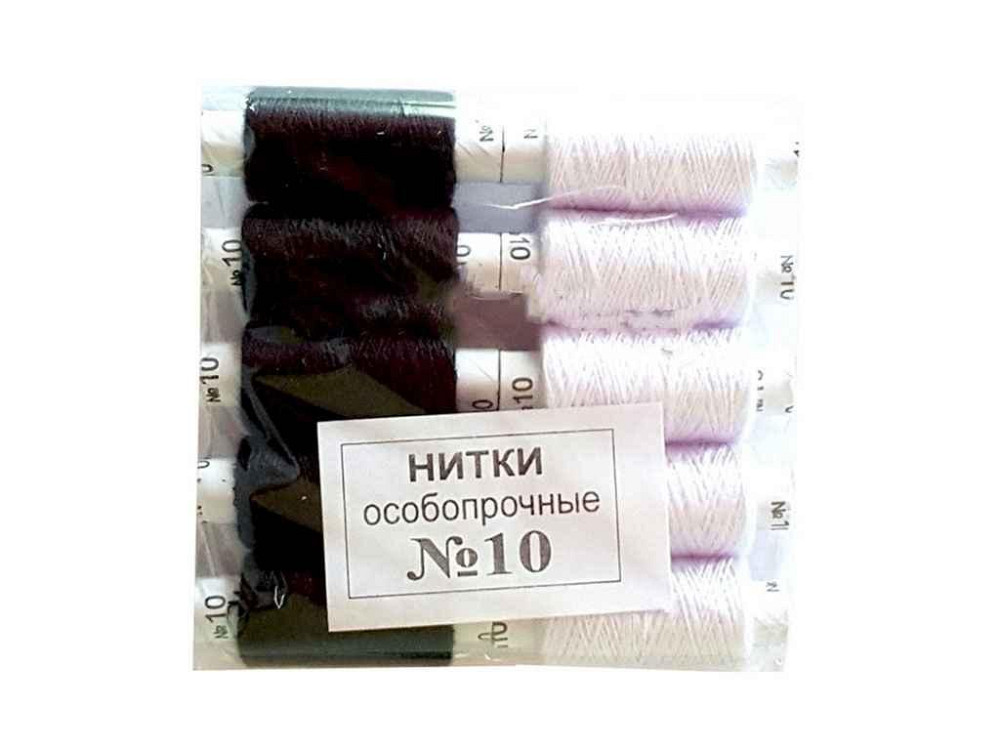 Нити No10 ХБ (5 белых 5 черных) 410061 ТМ ХАРКОВ Solmir Киев - изображение 1