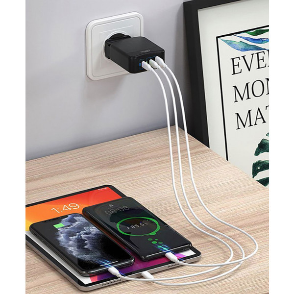 Зарядний пристрій 2xUSB-C PD 65W, USB QC 3.0, чорний Media-Tech (MT6252) Київ - фото 5