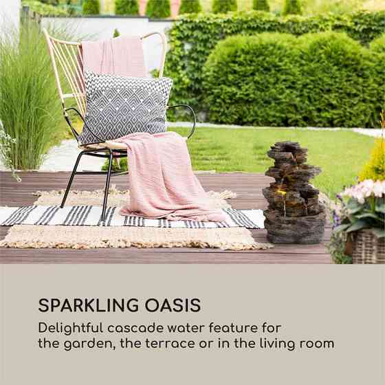 Мессинский каскадный фонтан, солнечный фонтан, садовый фонтан, 4 уровня работы от батареи, 2,8 Вт, солнечная Ровно