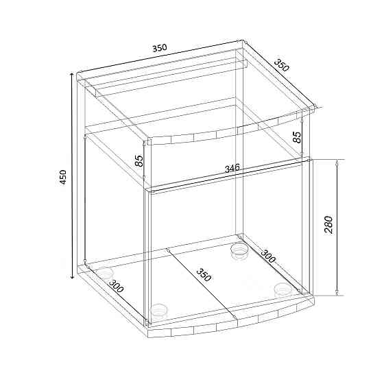 Тумба прикроватная V-2, Бетон, 350/350/450 Львов