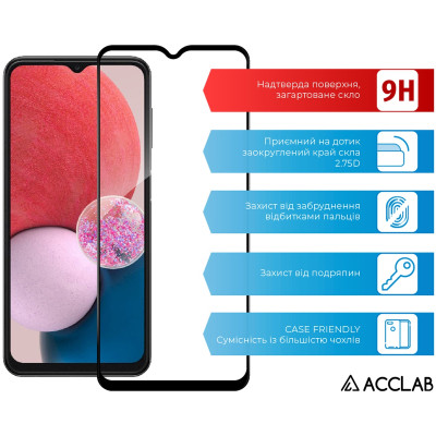 Скло захисне ACCLAB Full Glue Samsung A13 4G Black (1283126524219) Вінниця - фото 3