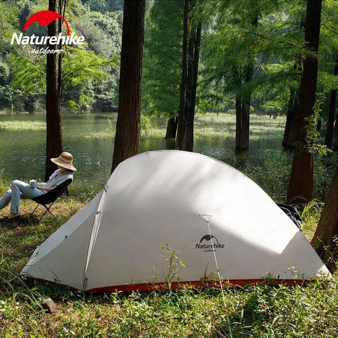 Намет надлегкий двомісний  з футпринтом Naturehike Cloud Up 2 Updated NH17T001-T, 210T, помаранчевий Киев - изображение 7