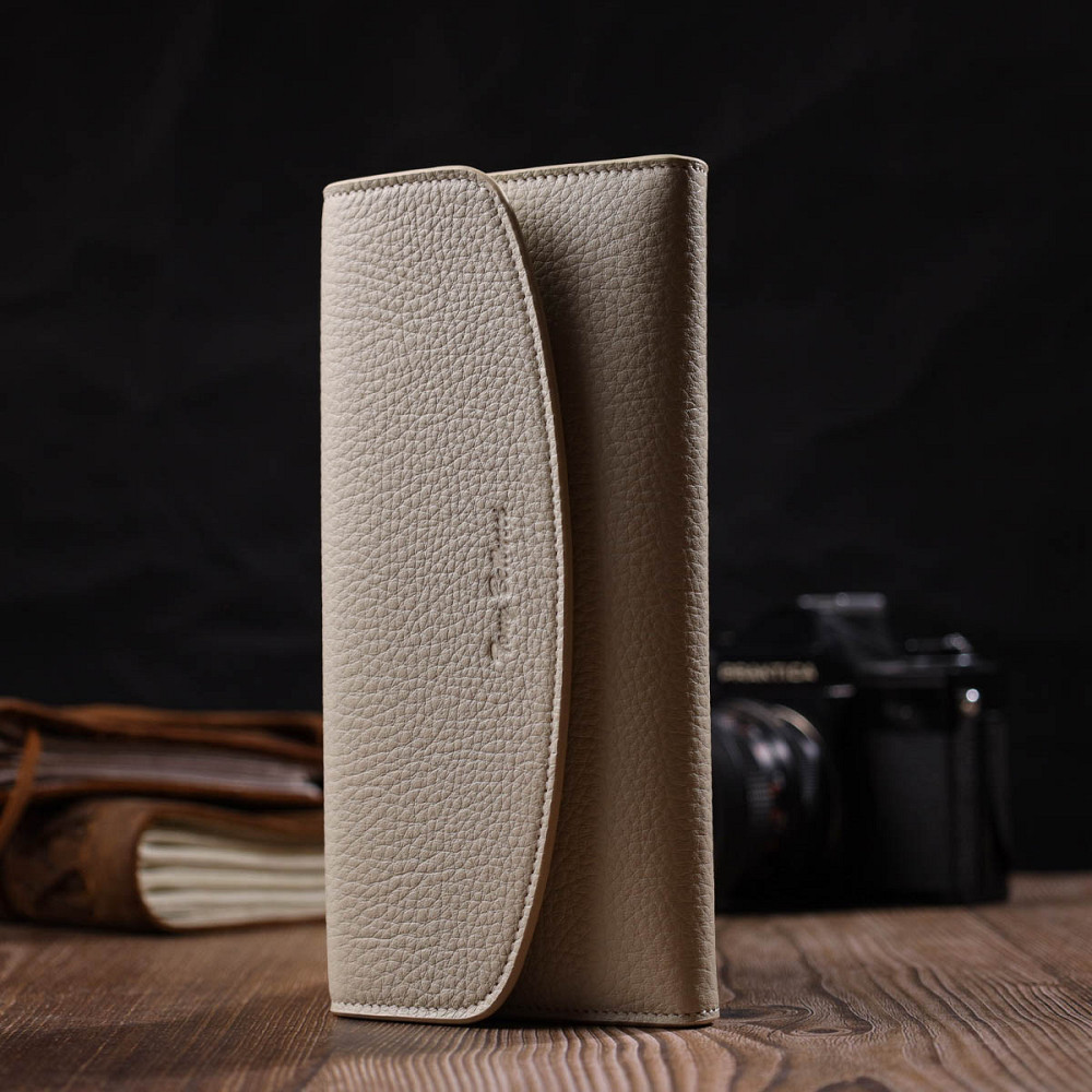 Цікавий жіночий гаманець з монетницею на блискавці з натуральної шкіри Tony Bellucci 21965 Молочний Київ - фото 1