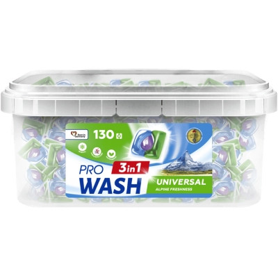 Капсули для прання Pro Wash Universal Альпійська свіжість 130 шт. (4823128002239) Вінниця - фото 1