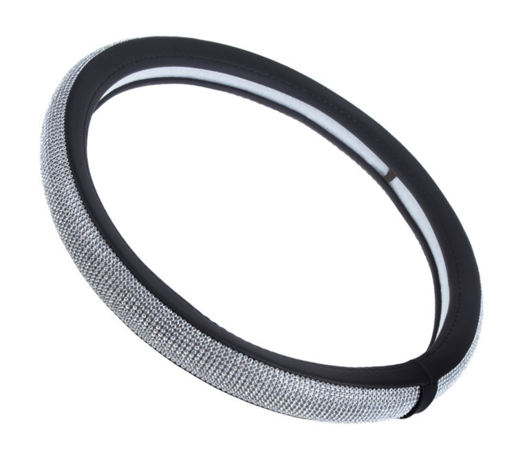 Чохол на кермо VLOD-BRLT85 BK M чорна/БО/стрази Винница - изображение 1