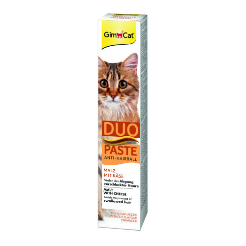 Паста GimCat DUO PASTE Anti-hairboll malt with cheese для кошек с чувствительным пищеварением всех пород мальт и сыр 50г Киев - изображение 1