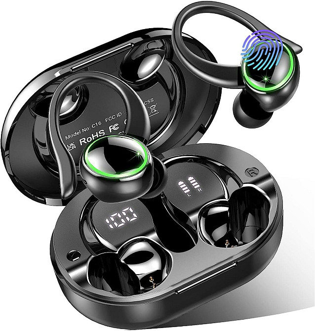 Беспроводные наушники Bakibo TWS Сенсорное управление Bluetooth гарнитура Влагозащищенные с креплением на ушах Киев - изображение 1