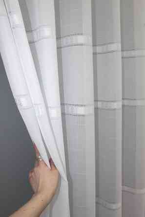Тюль VR-Textil 1379т Мережка Льон Білий 150х220 см (40-160) Київ