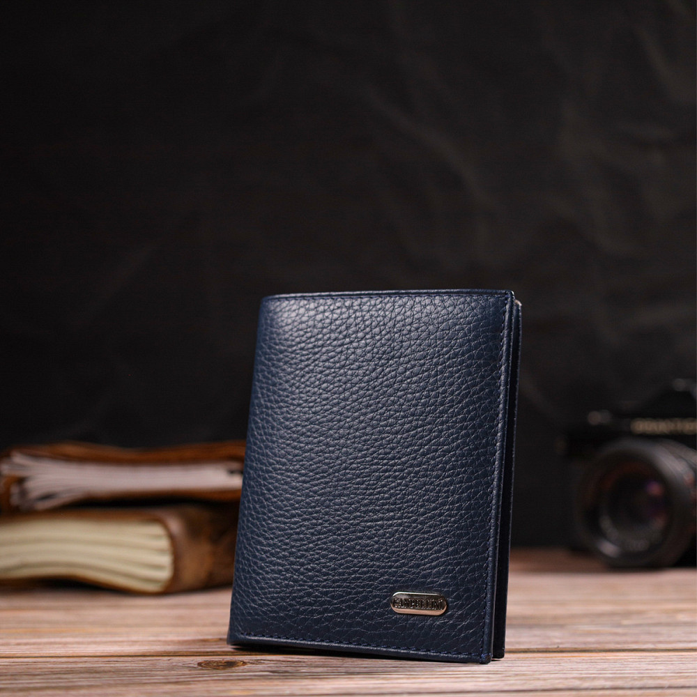 Чоловічий компактний гаманець із натуральної шкіри флотар CANPELLINI 21872 Синій Київ - фото 8