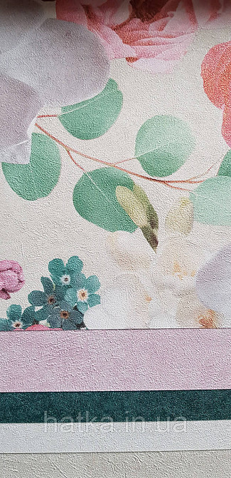 Обои виниловые на флизелине горячего тиснения Sintra Atmosphere цветы розы красные сиреневые серые 512234 Киев - изображение 5