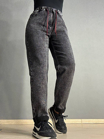 Джинсы женские Vanver 82033 MOM comfort jeans с резинкой на талии черные, Чорний, 31, 31, 82 см, 108 Одесса - изображение 1