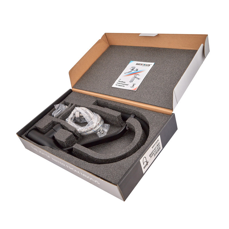 Кухонный смеситель MIXXUS PREMIUM GRAVITY 017 NUT BLACK с черным силиконовым изливом REFL.BLACK (MI8408) Харьков - изображение 8