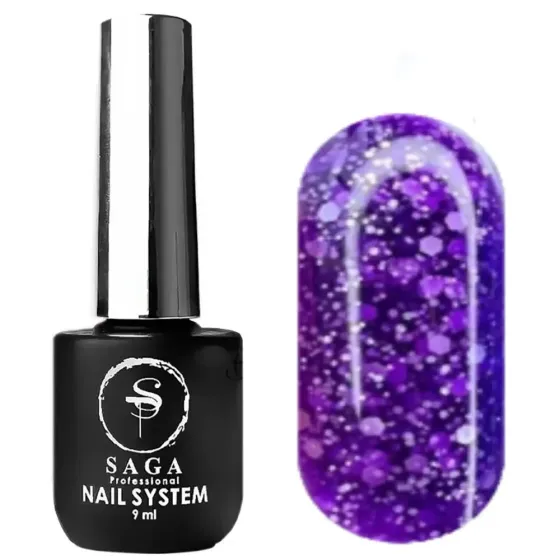 Гель-лак SAGA Marmelade №9 летняя коллекция оттенков мармелада (фиолетовый с хлопьями), 9 мл Киев